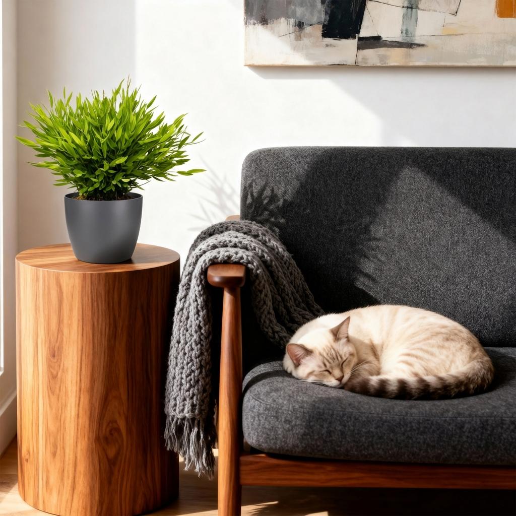Houseplant - Bamusa Pogonatherum Monica - Bamboo Grass - Pet-Friendly Plant - Green - 1 Plant - with Grey Pot - Pot 12cm - Height 20cm