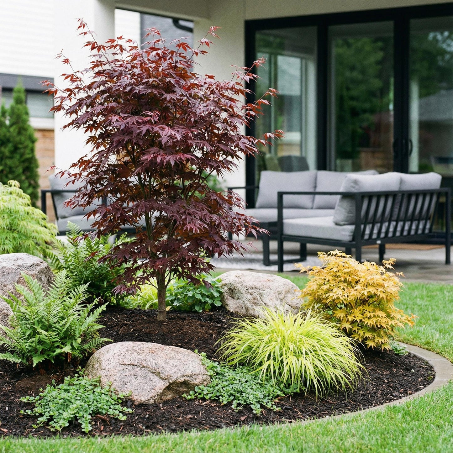 Garden plant - Acer palmatum Bloodgood - Japanese Maple - Deciduous - Red - 1 - Pot 26cm - Height 90cm