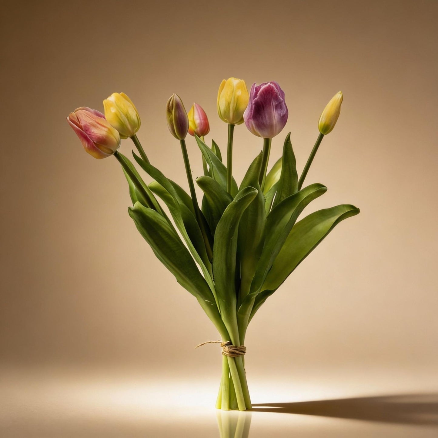 Tulip Bouquet - Soft Spring - 'Real Touch' Artificial Tulips - 7 stems – 42 cm