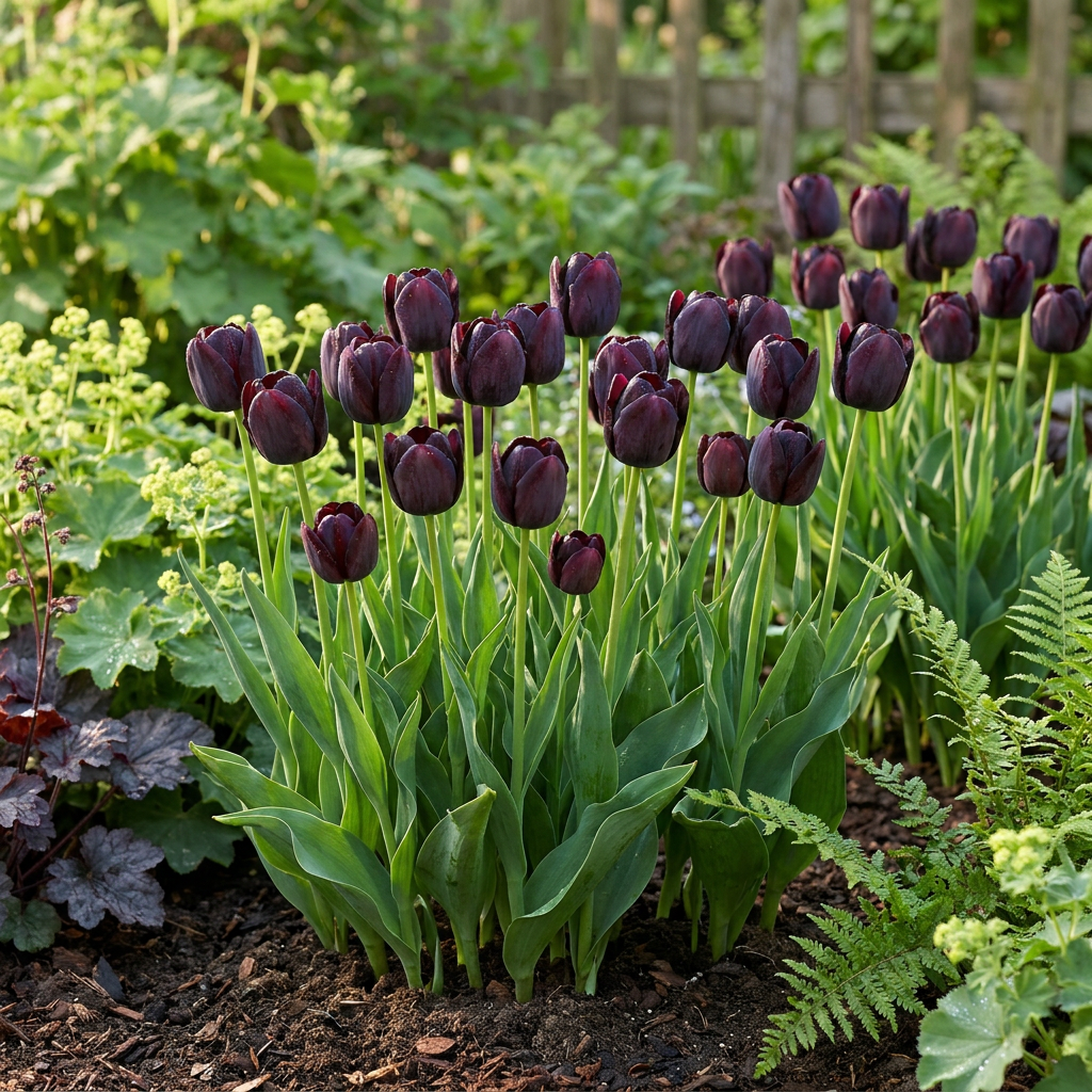 140x Tulipa Black - Tulipano nero - Nero - Fioritura primaverile - Misura bulbo 10/11