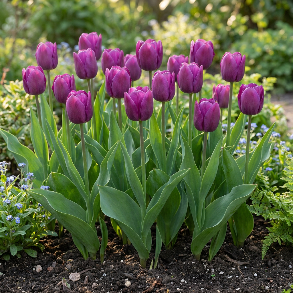 120x Tulipa Triumph Purple - Tulipano trionfante - Viola - Fioritura primaverile - Calibro bulbo 11/12