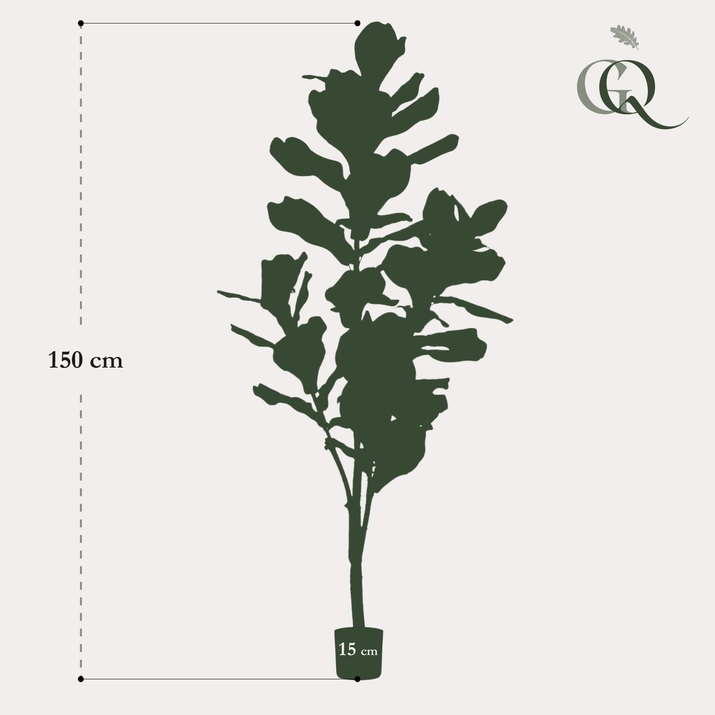 pianta artificiale - Ficus Lyrata - Pianta di tabacco - 150cm