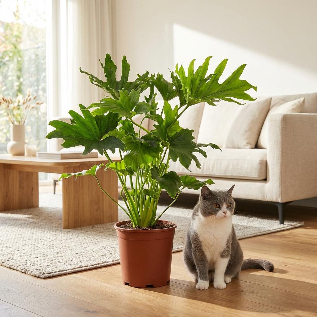 Kamerplant - Philodendron - Philodendron Lickety split - Groen - Weinig onderhoud - 1 Plant - Pot 19cm - Hoogte 70cm