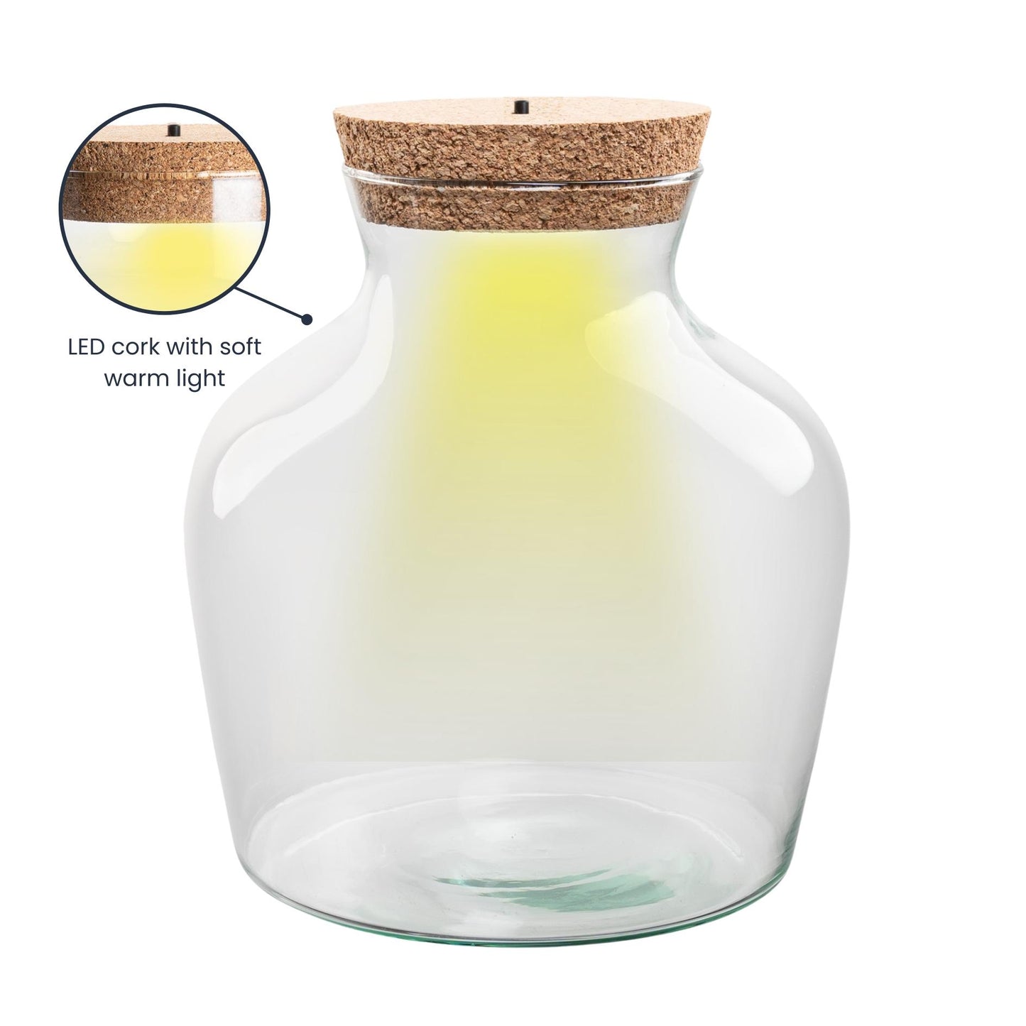Terrarium fles met LED-kurk