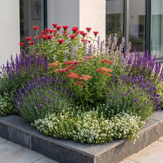 Perennial - Border Package - Fragrant - Various - Types and Colors - 12 Plants - Pot 11cm - Height 15-25cm