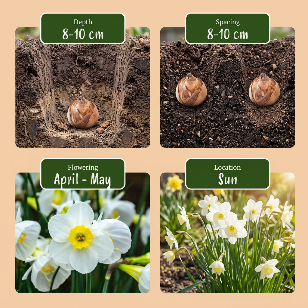 160x Narcissus White Petticoat - Witte petticoatnarcis - Wit - Voorjaarsbloeier - Bolmaat 6/8