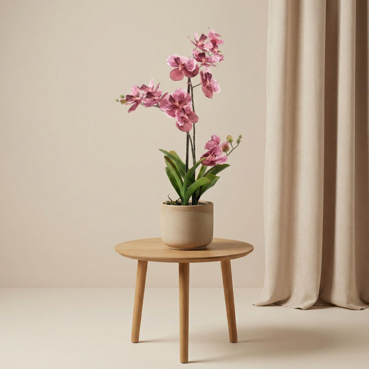 Orchidée Vanda artificielle vieux rose en pot – 60 cm