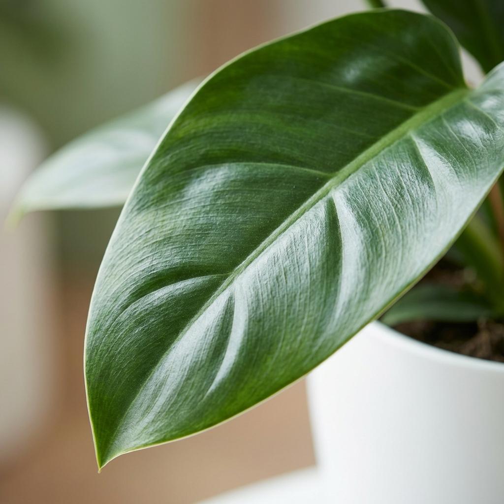 Green boutiQ - Houseplant - Philodendron - Philodendron Imperial Green - Green - Low maintenance - 1 Plant - with Potter White - Pot 19cm - Height 65cm