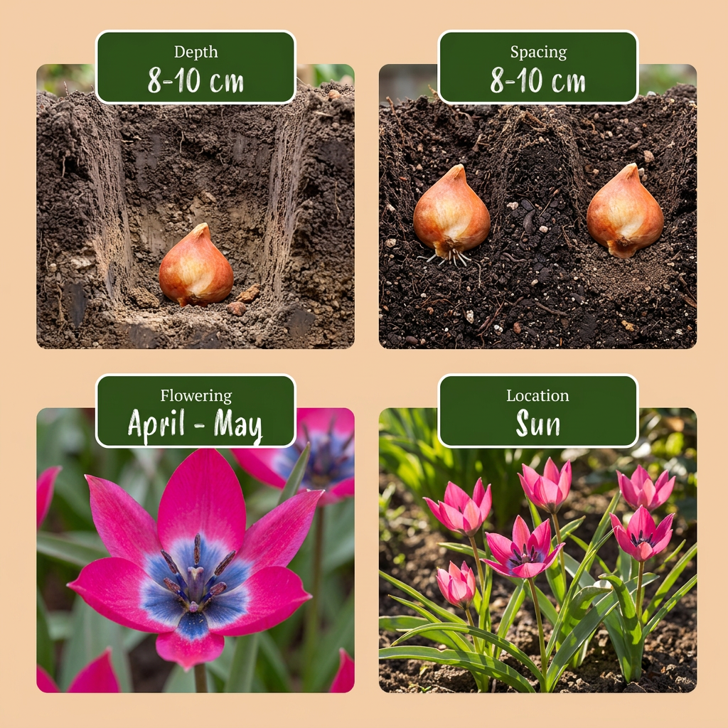 50x Tulipa Klein Schoonheid - Tulipa Little Beauty - Rosa - Fioritura primaverile - Misura bulbo 6/+