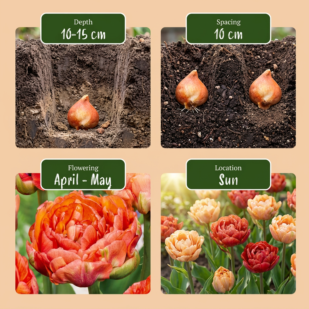 96x Tulipa Gudoshnik Double - Gevuldbloemige tulp Gudoshnik - Diversen - Voorjaarsbloeier - Bolmaat 11/12