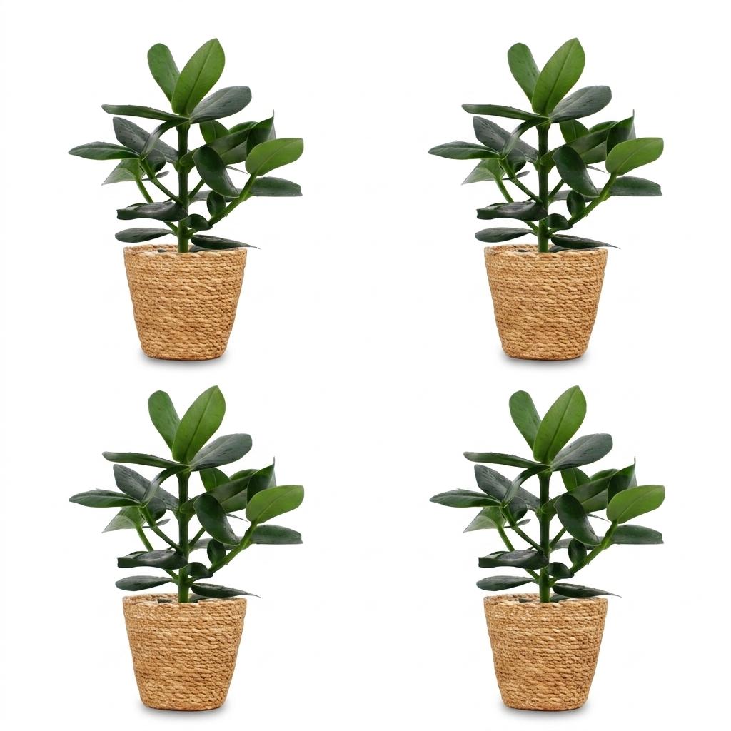 Green boutiQ - Clusia Princess - Clusia Princess - 4 Plants - with Basket - Pot 12cm - Height - 40cm