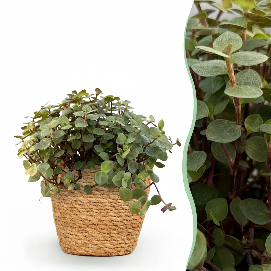 Kamerplant - Calissia repens - Kattengras - Huisdiervriendelijk - Groen - 1 Plant - met Mand - Pot 12cm - Hoogte 17-20cm