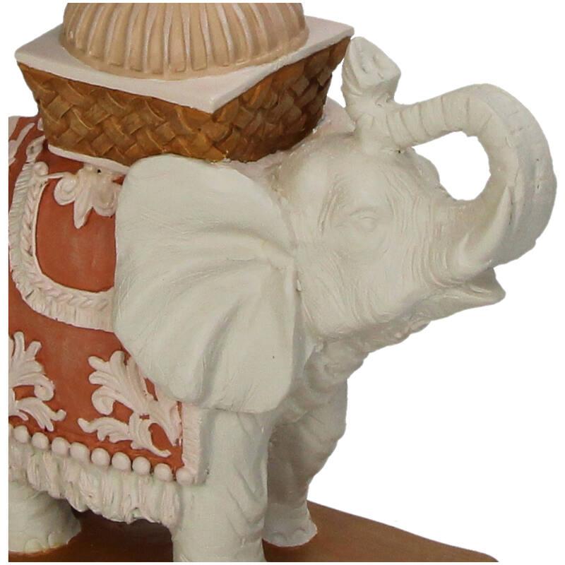 Candlestick - Elephant pink/green - Polyresin - 34.50 cm