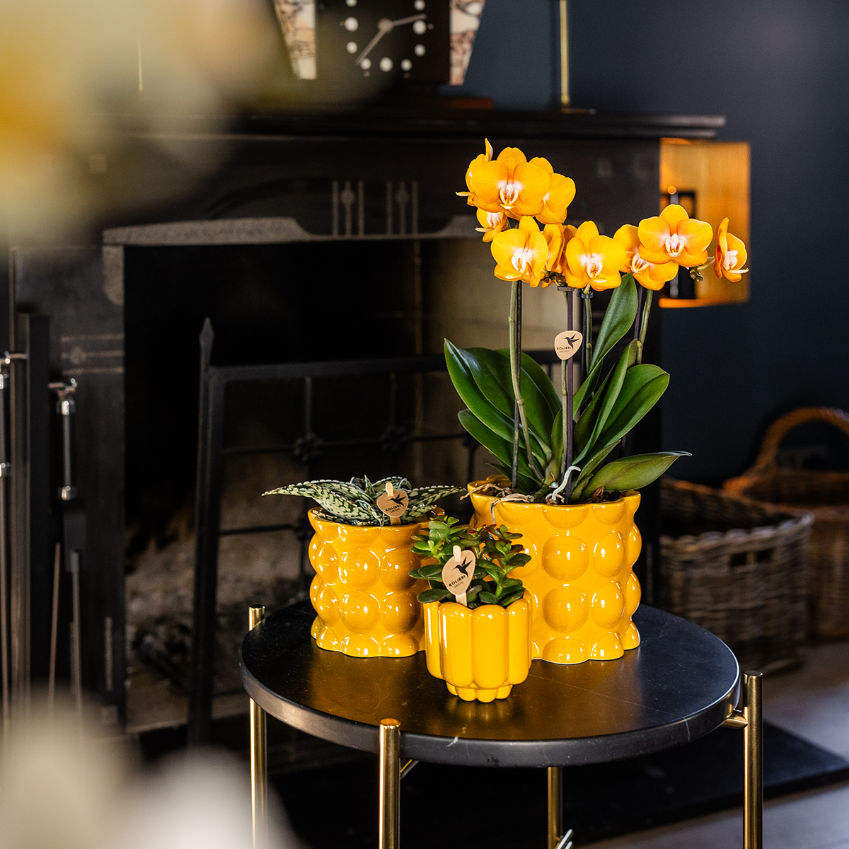 Hummingbird Home | Retro Shine decorative pot - Yellow - Ø9cm