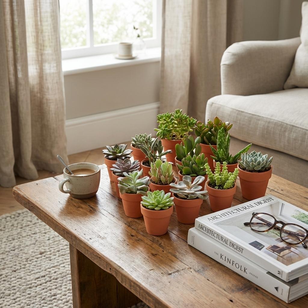 Mini Succulenten Mix - 15 Stuks - Ø 8,1 cm - Hoogte: 5-10 cm - Terracotta Potten