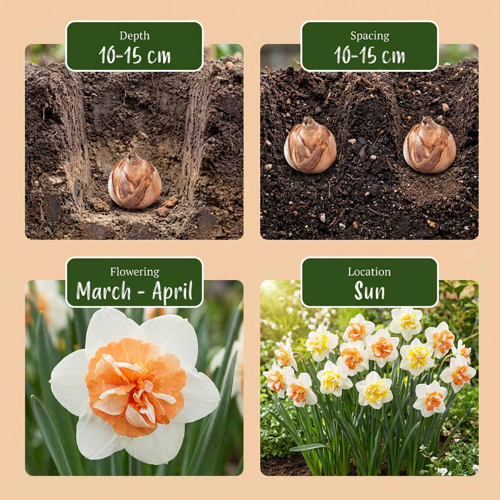 80x Narcissus Macaron Bloss - Narcis Macaron Bloss - Wit en Geel - Voorjaarsbloeier - Bolmaat 12/14