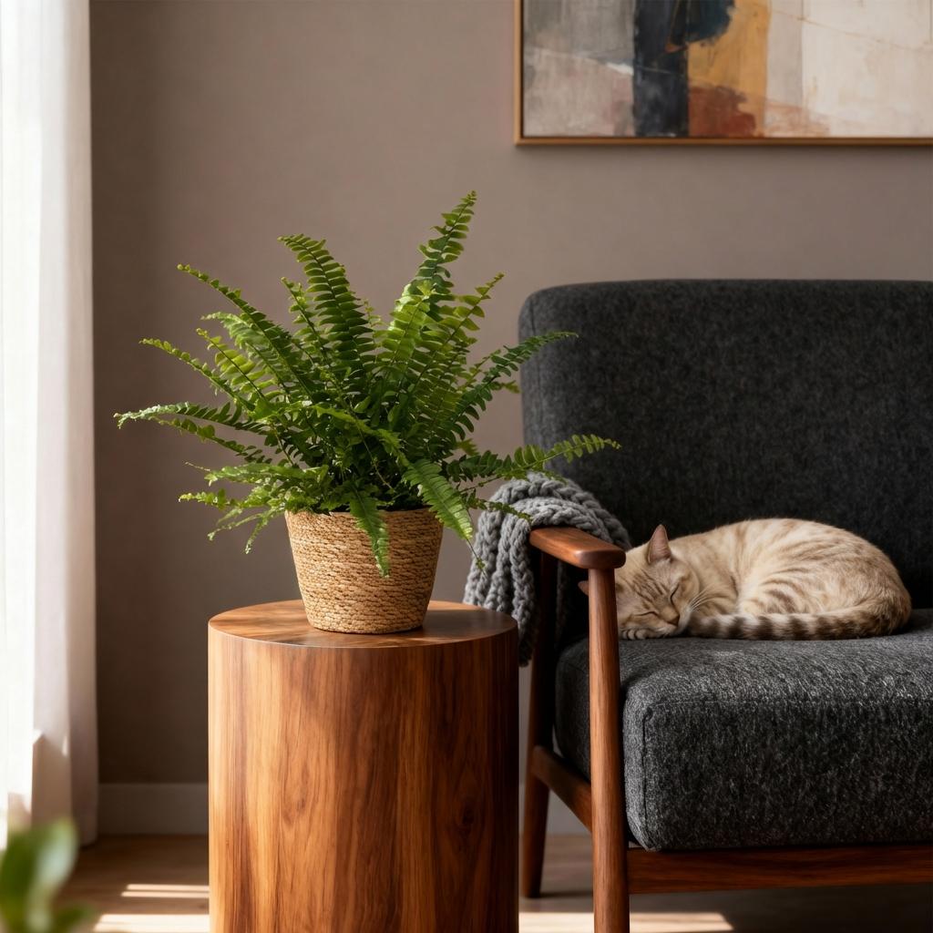 Pianta d'appartamento - Nephrolepsis exaltata Green Lady - Felce - Pianta Pet-Friendly - Verde - 4 Piante - con Cesto - Vaso 12cm - Altezza 25cm
