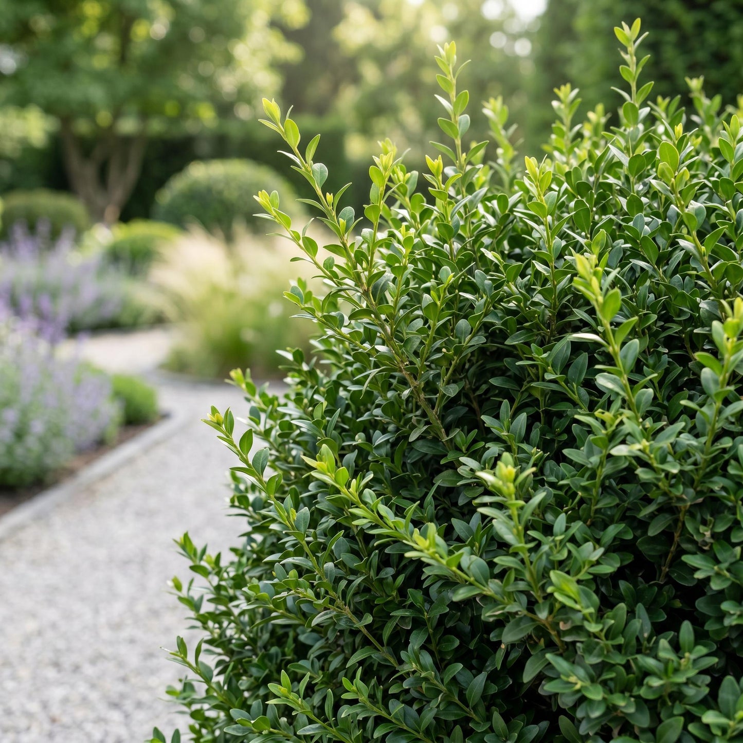 Green boutiQ - 8x Common Boxwood - Palm Tree - Hedge Plants - Evergreen - Green - Pot 9cm - Height 20-25cm