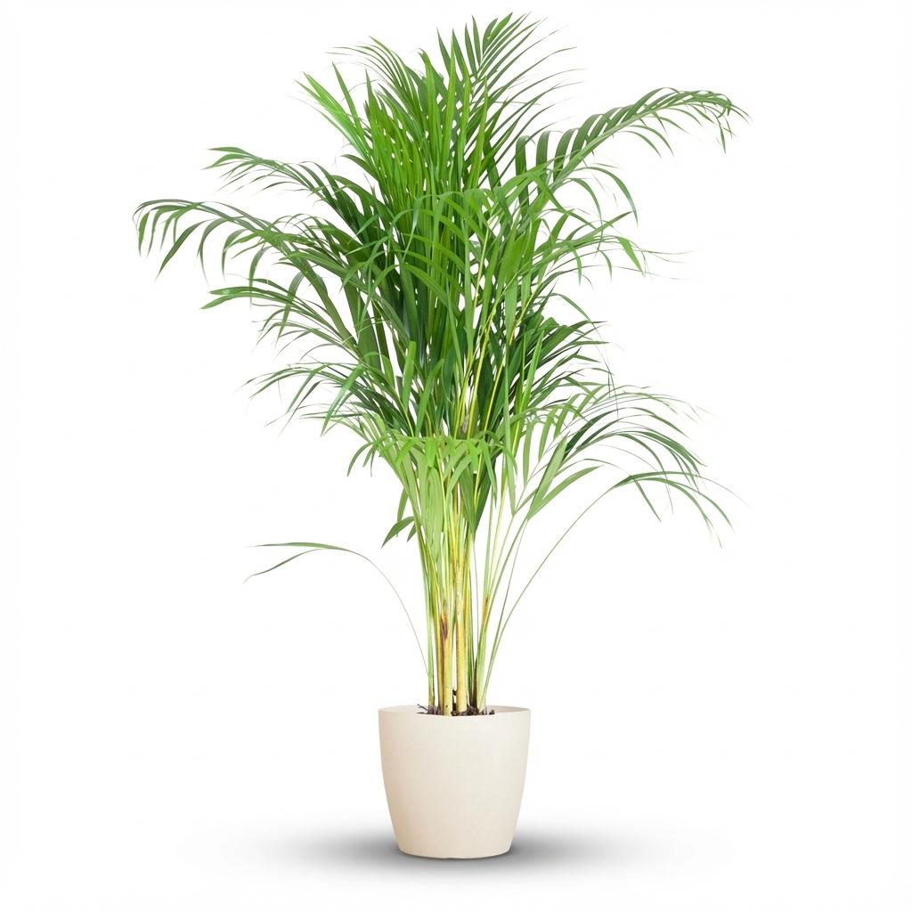 Areca Palm (Dypsis)  with Potter white - 100cm - Ø21