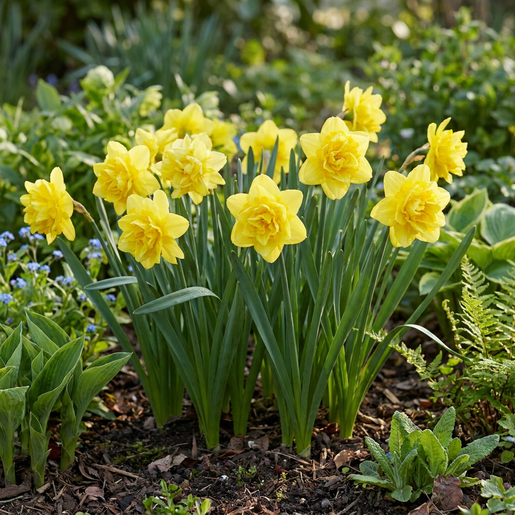 40x Narcissus Golden Ducat - Narciso doppio giallo - Giallo - Fioritura primaverile - Calibro 12/14