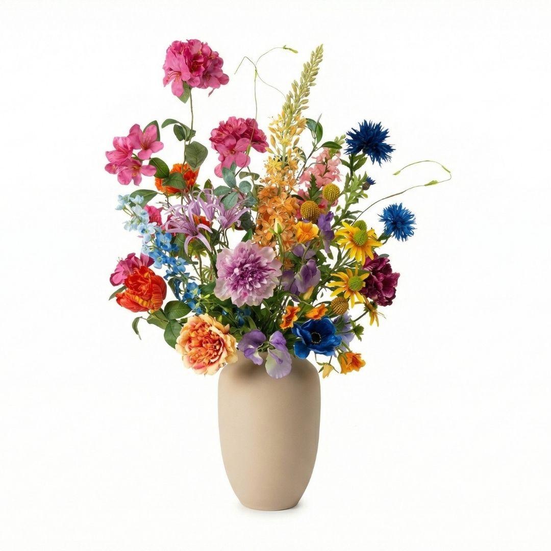 Artificial flower bouquet - Summer Garden Deluxe - Real Touch - 19 stems - ↑ 100 cm - Silk flowers