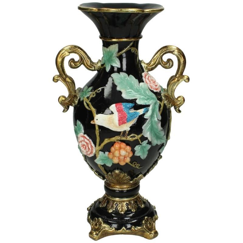 Vaso a forma di uccello con design colorato