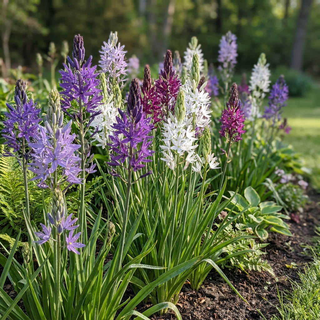20x Camassia Leichtlinii Mix - Grote camas - Blauw en Wit - Zomerbloeier - Bolmaat 12/14