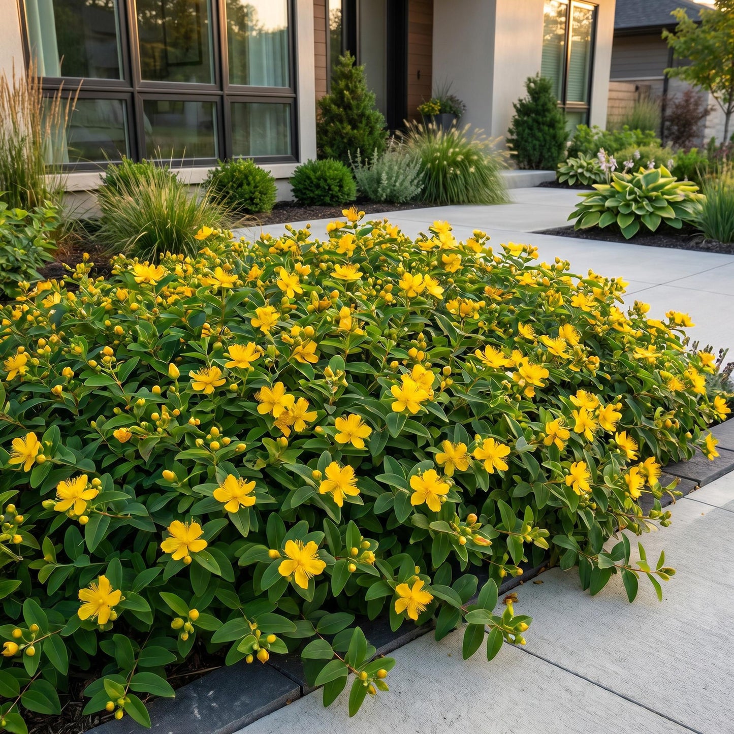 Vasteplant - Hypericum calycinum - Sint-Janskruid - Bijen- en vlinderlokkers - Geel - 6 Planten - Pot 11cm - Hoogte 15-25cm
