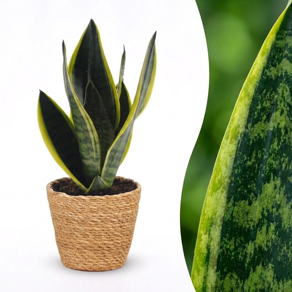 Sansevieria Future Superb - Snake Plant - 1 Plant - with Basket - Pot 12cm - Height 35cm