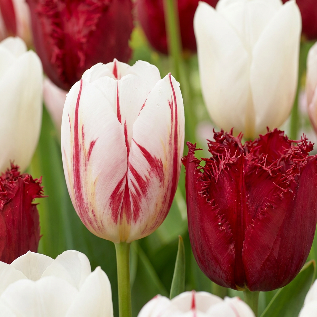 30x Tulipa Dutch Design - Tulipano Dutch Design - Rosa e Bianco - Fioritura Primaverile - Calibro 11/12
