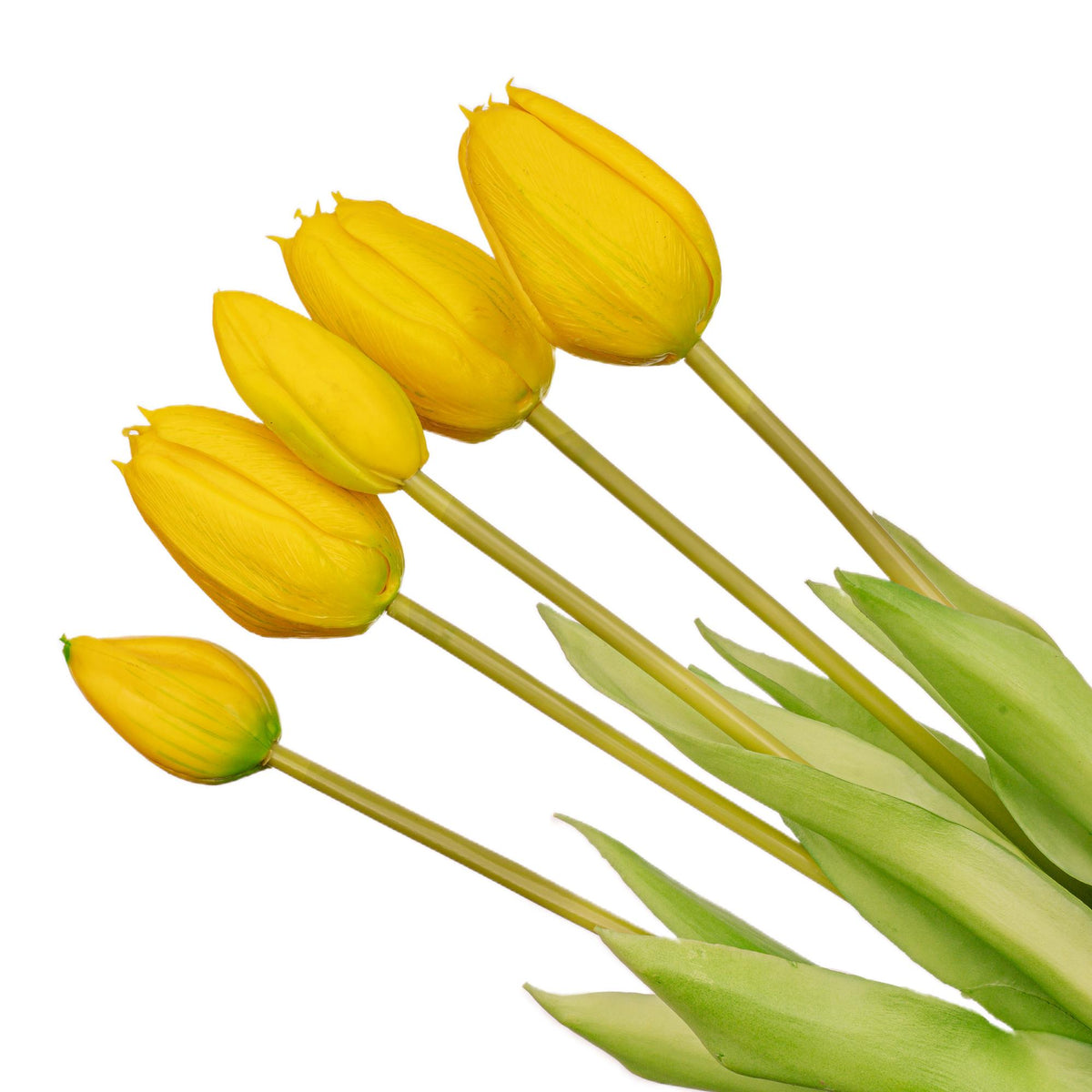 Bouquet de 10 tulipes artificielles jaunes Real Touch – 42 cm