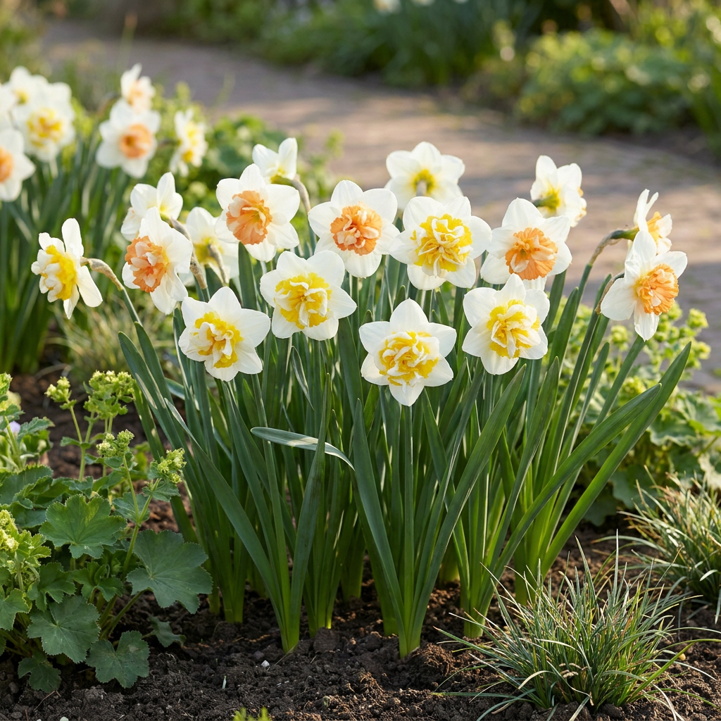 10x Narcissus Macaron Bloss - Narcissus Macaron Bloss - White and Yellow - Spring Bloomer - Bulb Size 12/14
