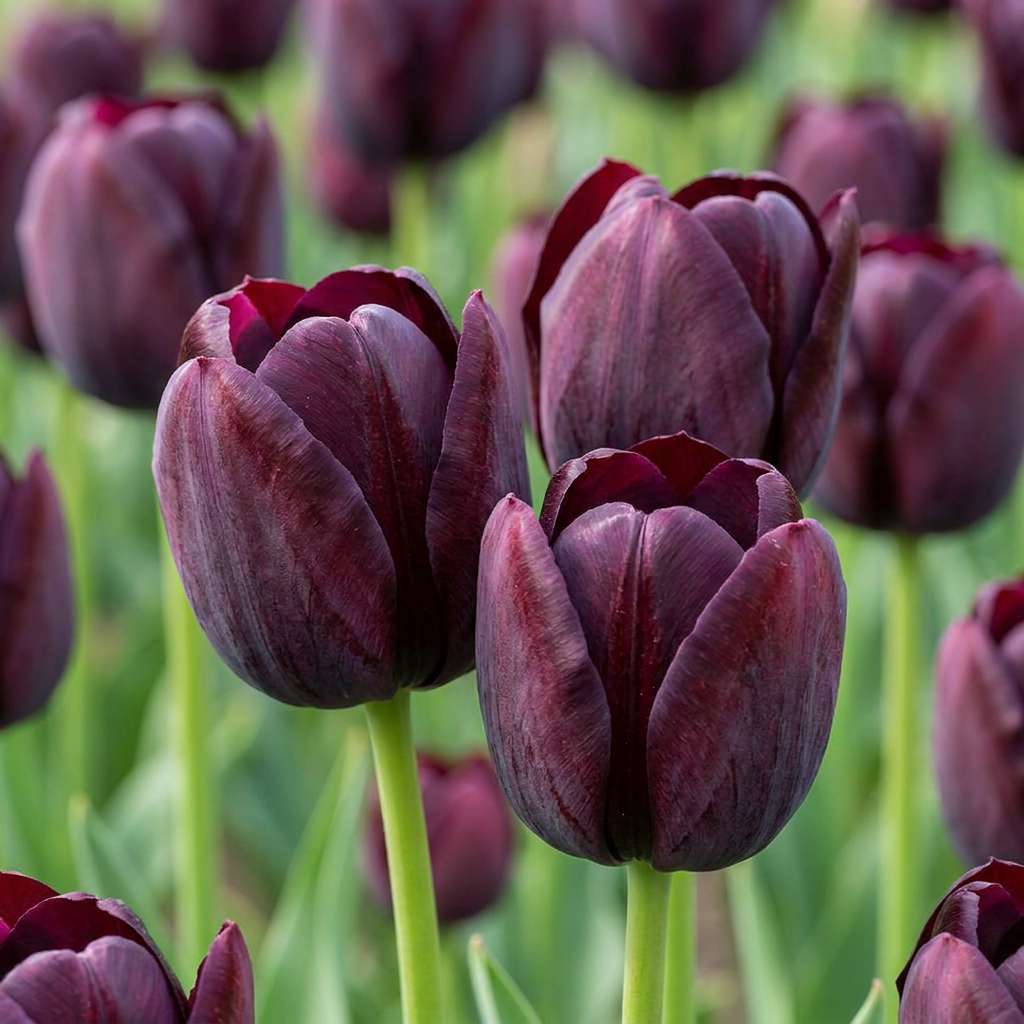 24x Tulipa Triumph Black - Triumph Tulip - Dark Purple - Spring Bloomer - Bulb Size 11/12