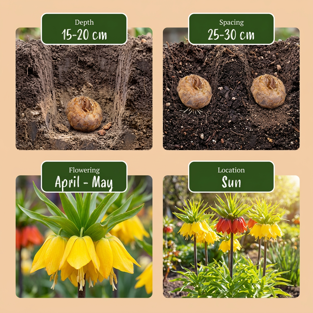 12x Fritillaria Imperialis Mix - Corona Imperiale mix - Varietà - Fioritura primaverile - Calibro 18/20