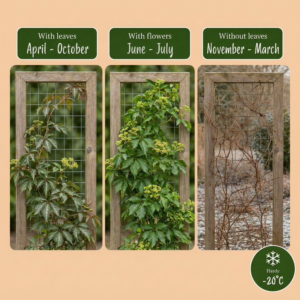 2x Parthenocissus henryana - Vite del Canada - Verde - Pianta rampicante - Ø9cm - ↕35cm