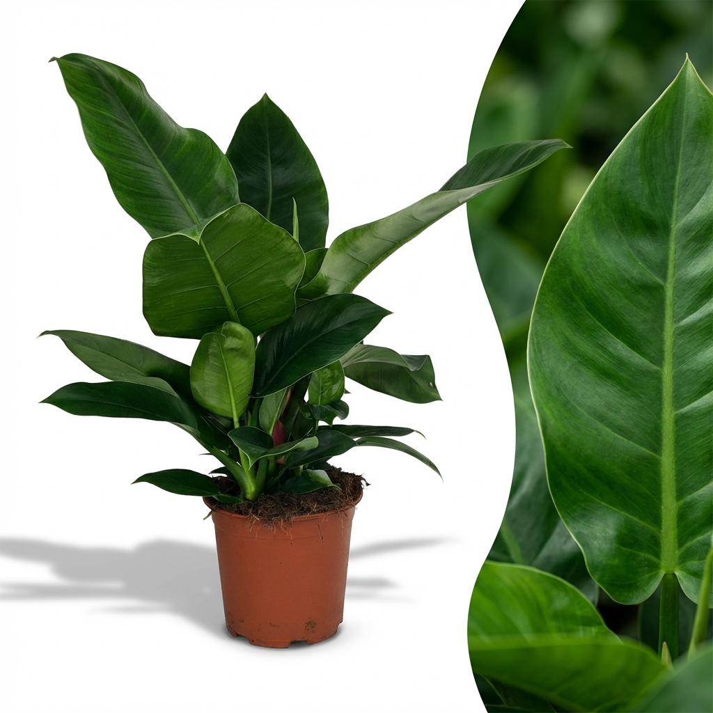 Houseplant - Philodendron - Philodendron Imperial Green - Green - Low maintenance - 1 Plant - Pot 19cm - Height 65cm