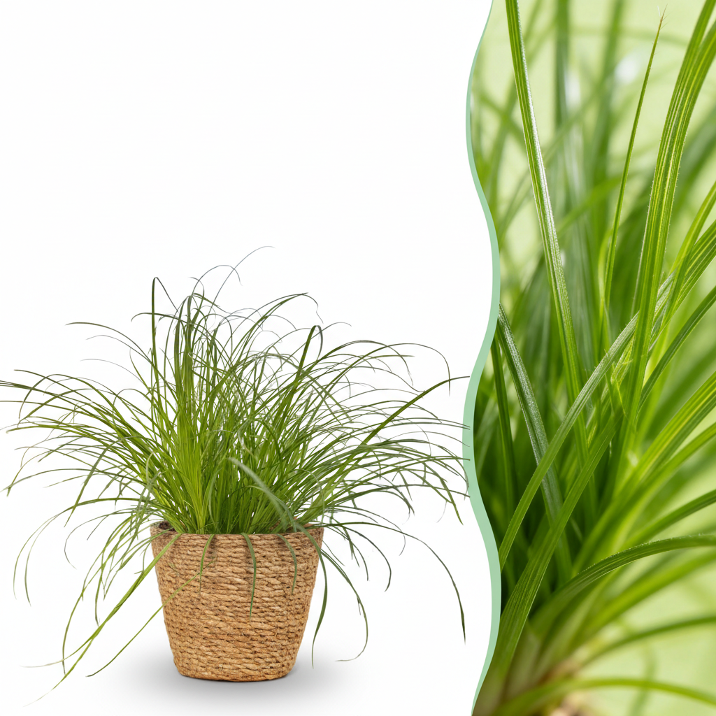 Houseplant - Cyperus alternifolius Zumula - Cat Grass - Pet-Friendly Plant - Green - 1 Plant - with Basket - Pot 12cm - Height 20cm