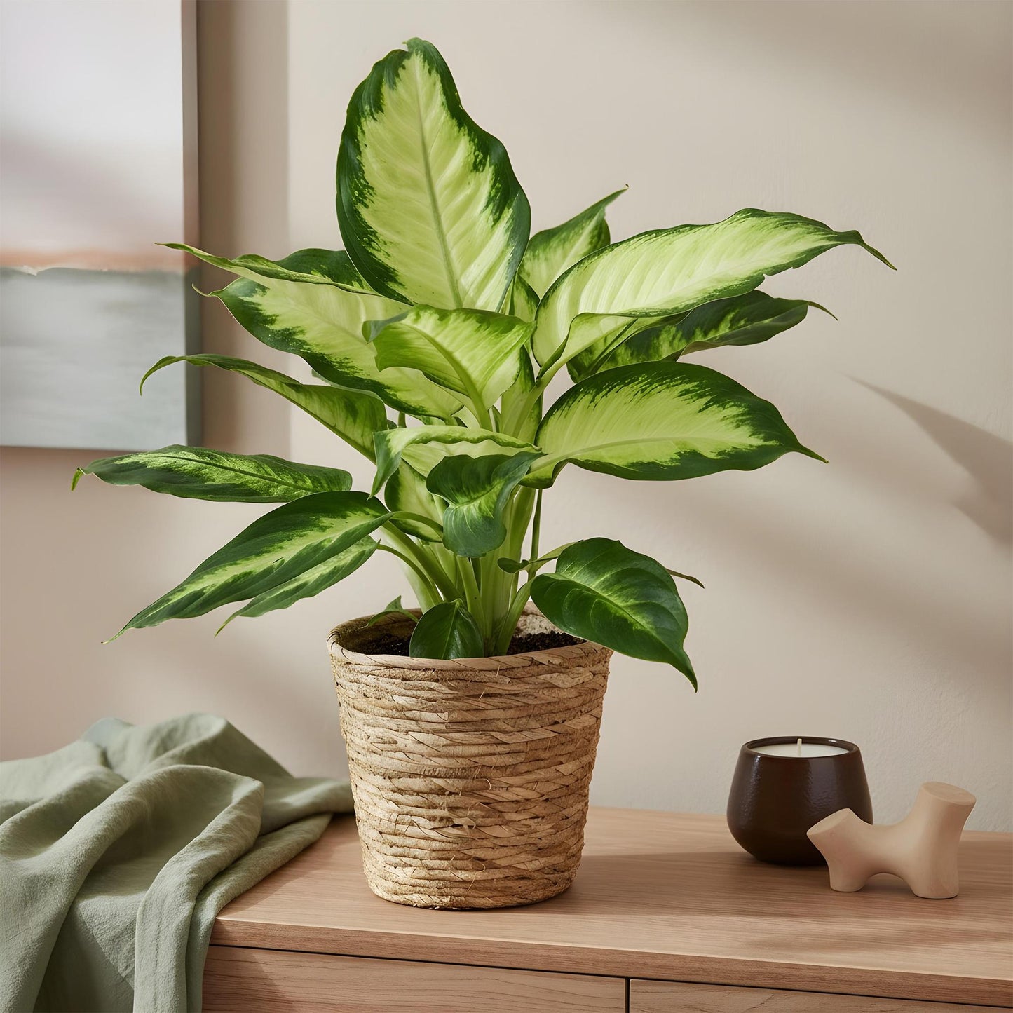 Green BoutiQ - Il verde è... Piante da appartamento - Diefenbachia Camilla - Dieffenbachia - Bassa manutenzione - Verde - 1 pianta - Vaso 17 cm - Altezza 45-50 cm