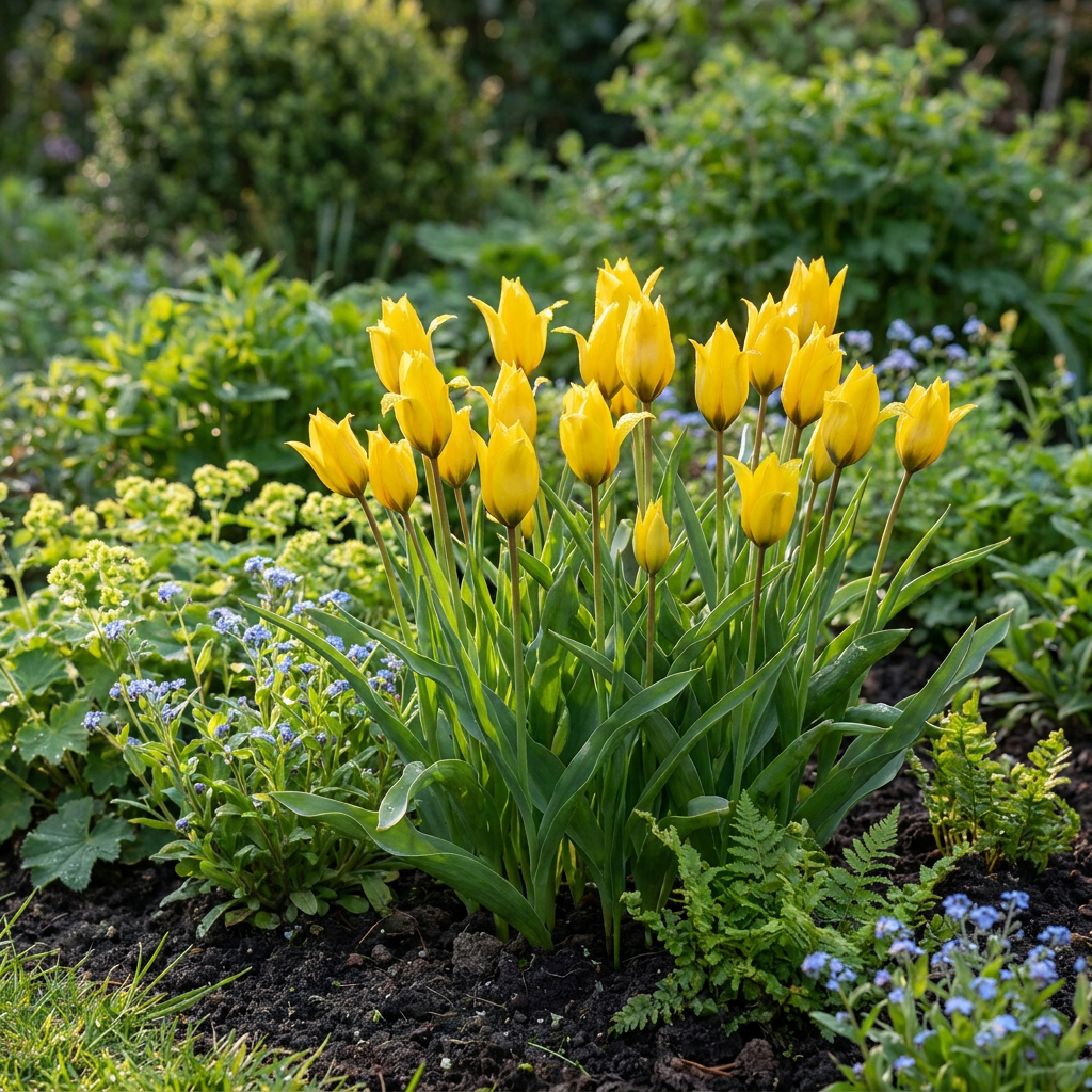 160x Tulipa Sylvestris - Tulipano selvatico - Giallo - Bulbo da naturalizzazione - Calibro 5/6