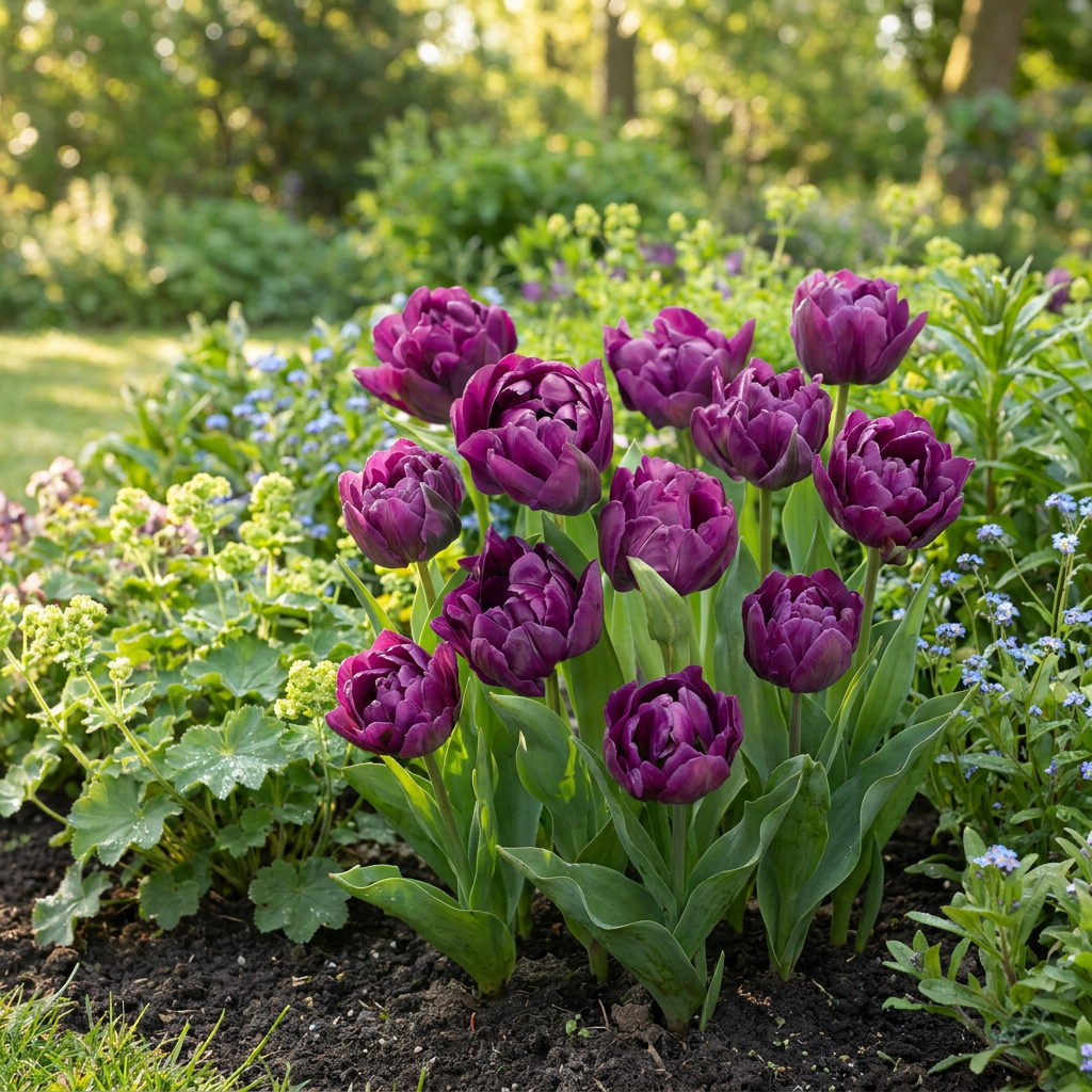 96x Tulipa Double Lilac - Tulipano doppio lilla - Viola - Fioritura primaverile - Misura bulbo 11/12