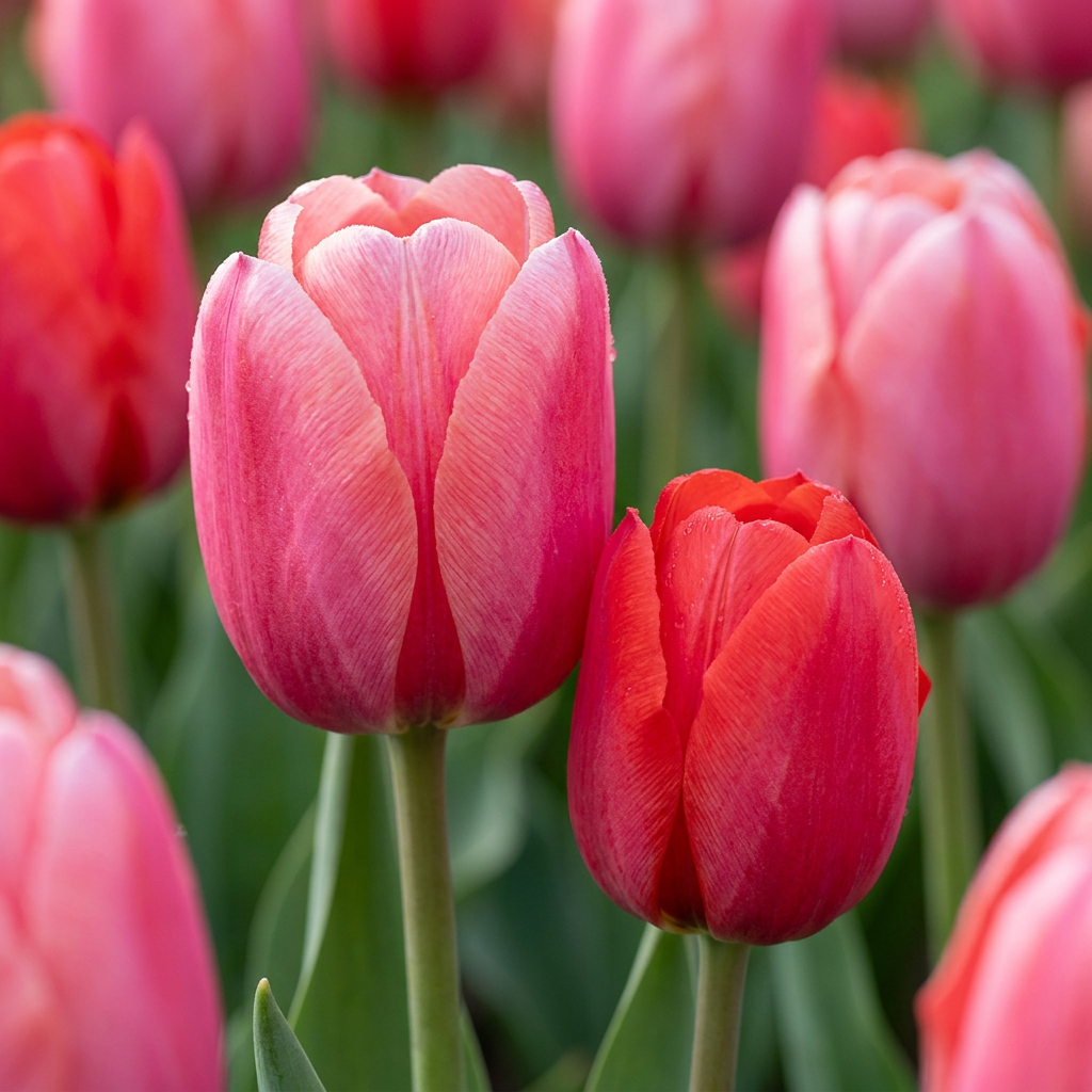320x Tulipa Rosa - Rosso - Tulipano - Rosa e Rosso - Fioritura primaverile - Calibro bulbo 10/12
