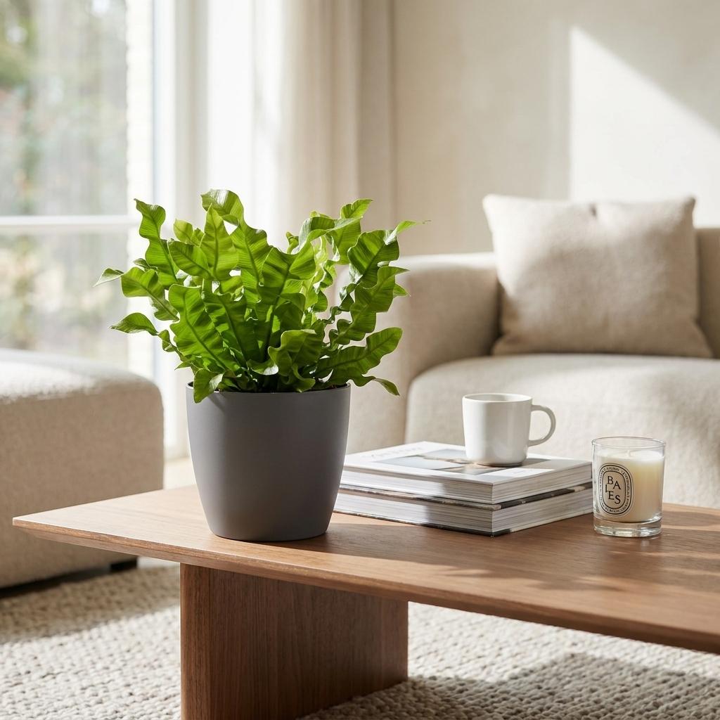 Asplenium Crispy Wave - Asplenium Crispy Wave - 2 Piante - con Vaso Grigio - Vaso 12cm - Altezza - 30cm