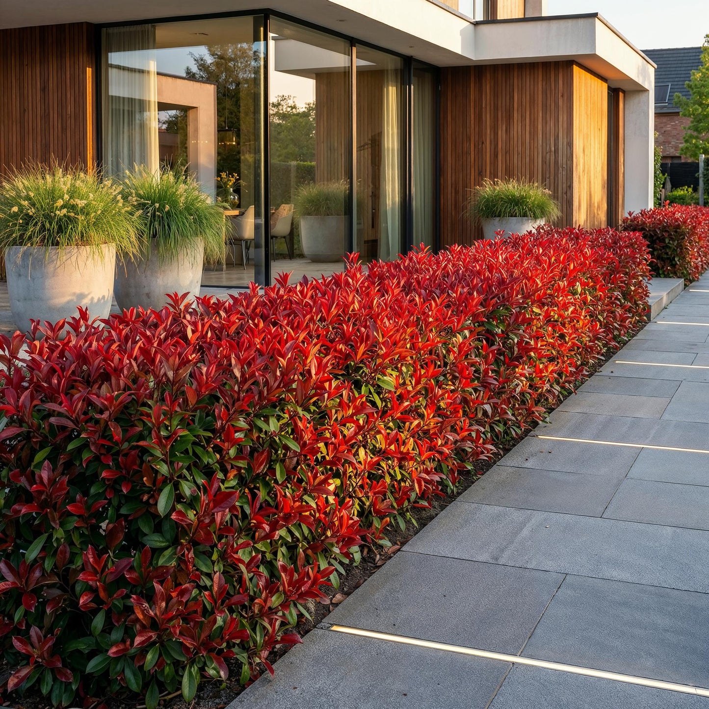 Green boutiQ - 8x Photinia fraseri Little Red Robin - Glossy Mispel - Hedge Plants - Evergreen - Red - Pot 9cm - Height 25-35cm