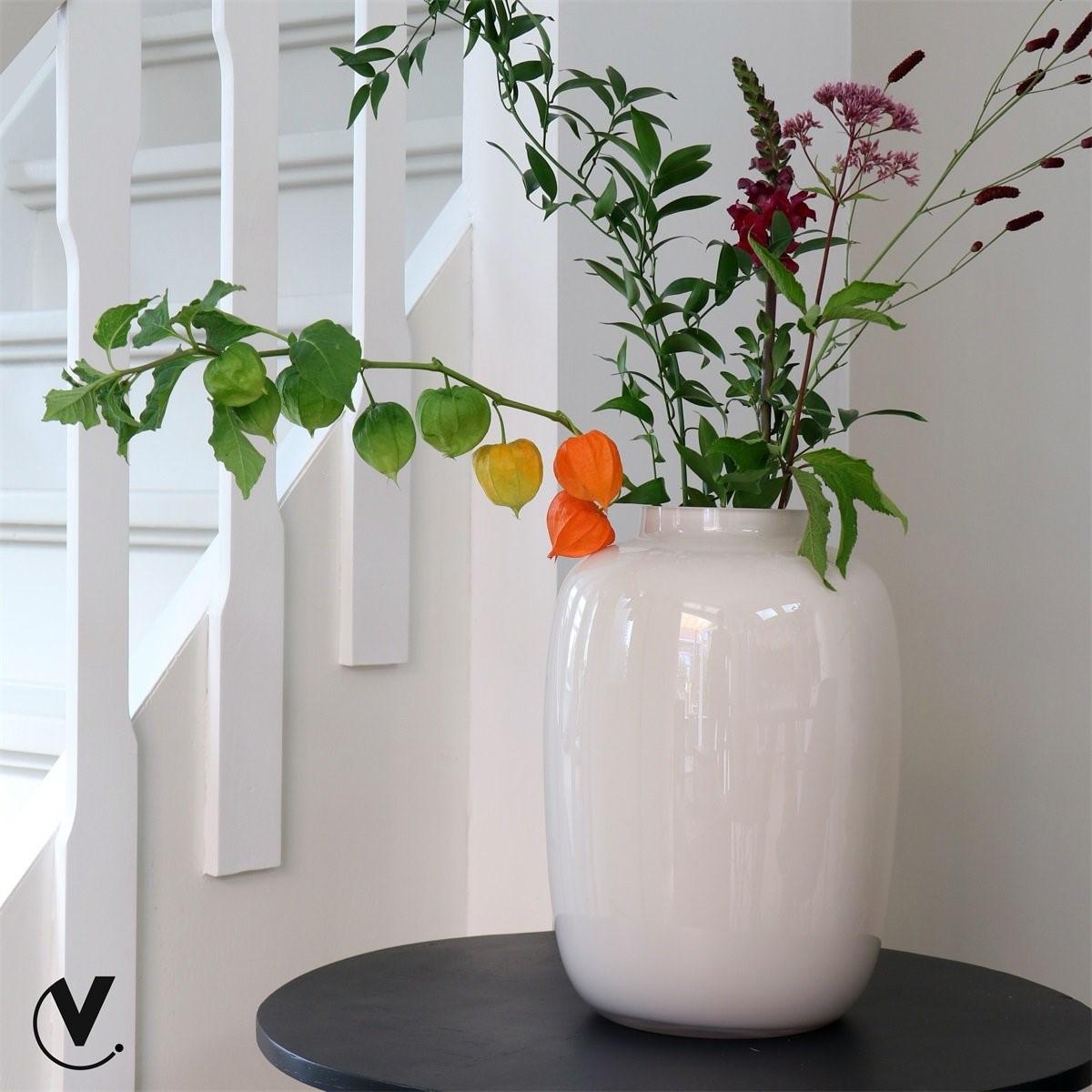 Vase glass - M - H35 W25 -Artic Ivory