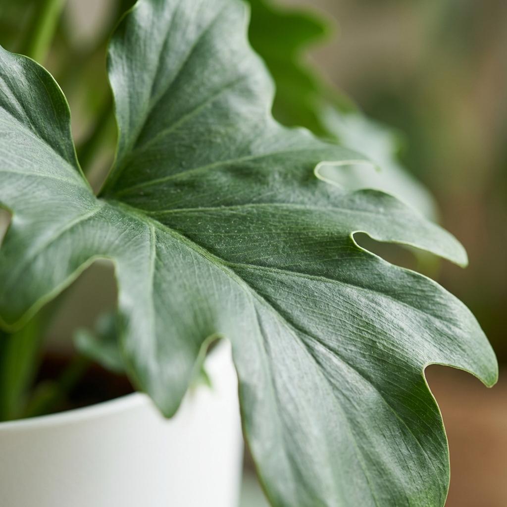 Green boutiQ - Indoor Plant - Philodendron - Philodendron Lickety split - Green - Low Maintenance - 1 Plant - with White Pot - Pot 19cm - Height 70cm