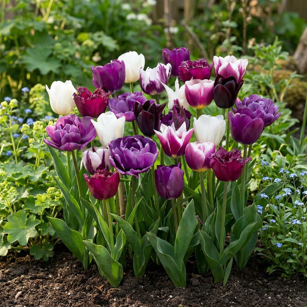 48x Tulipa Blueberry mix - Bosbes mix tulp - Diversen - Voorjaarsbloeier - Bolmaat 11/12