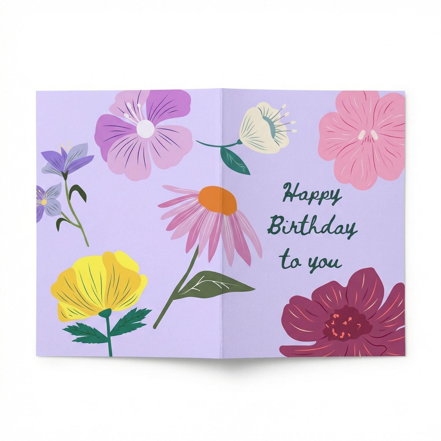 Wenskaart "Happy Birthday" - A6 Gevouwen - Voeg persoonlijke boodschap toe