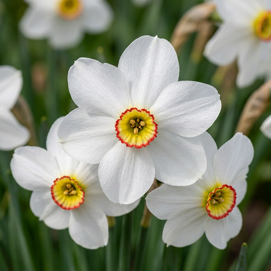 120x Narcissus Recurvus - Pheasant's Eye Daffodil - White - Spring Bloomer - Bulb size 10/12