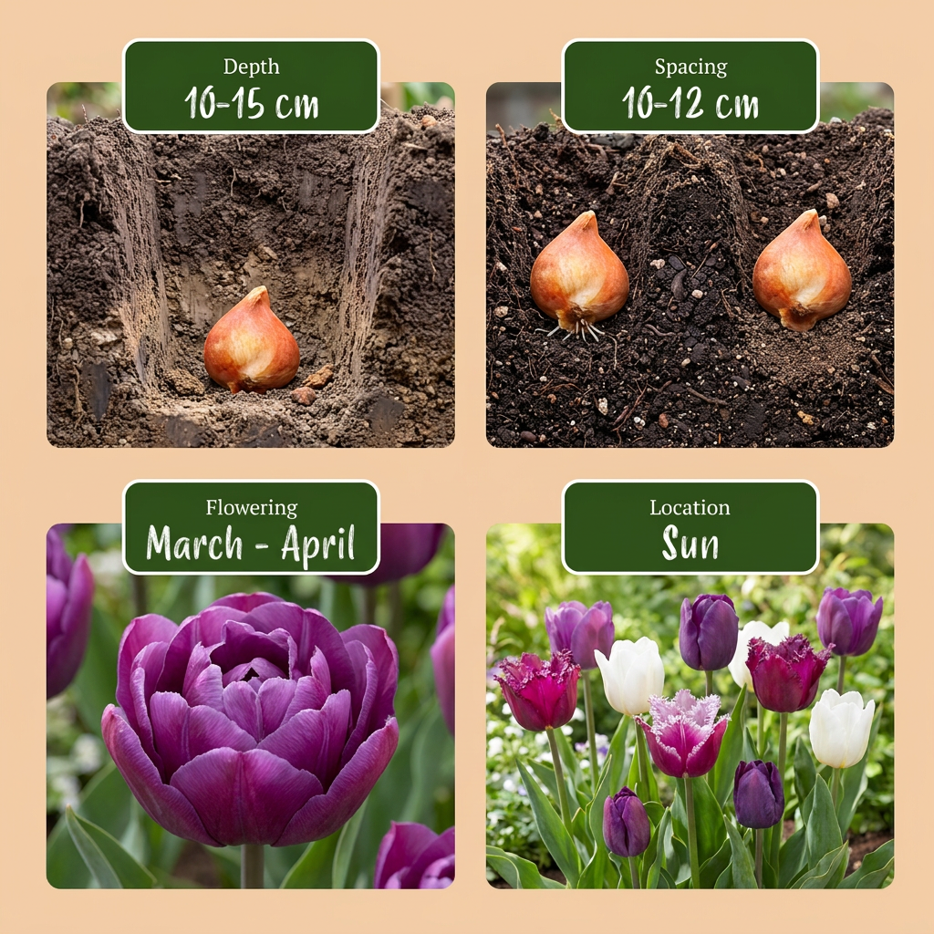 48x Tulipa Blueberry mix - Bosbes mix tulp - Diversen - Voorjaarsbloeier - Bolmaat 11/12