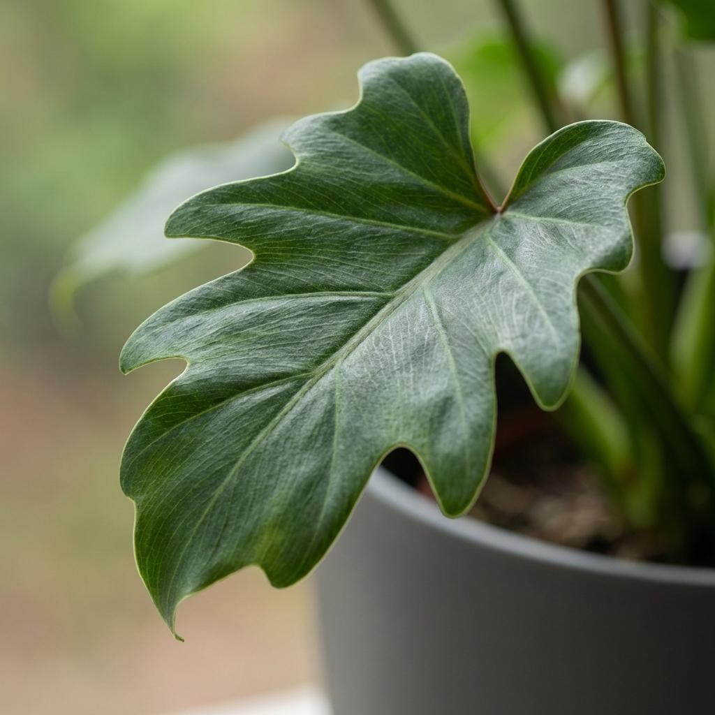 Green boutiQ - Houseplant - Philodendron - Philodendron Xanadu - Green - Low maintenance - 1 Plant - with Potter Grey - Pot 19cm - Height 60cm